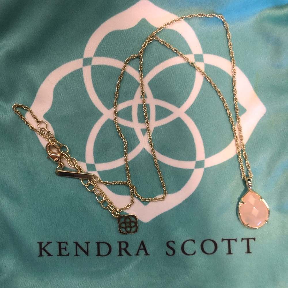 Rose Quartz tear drop necklace